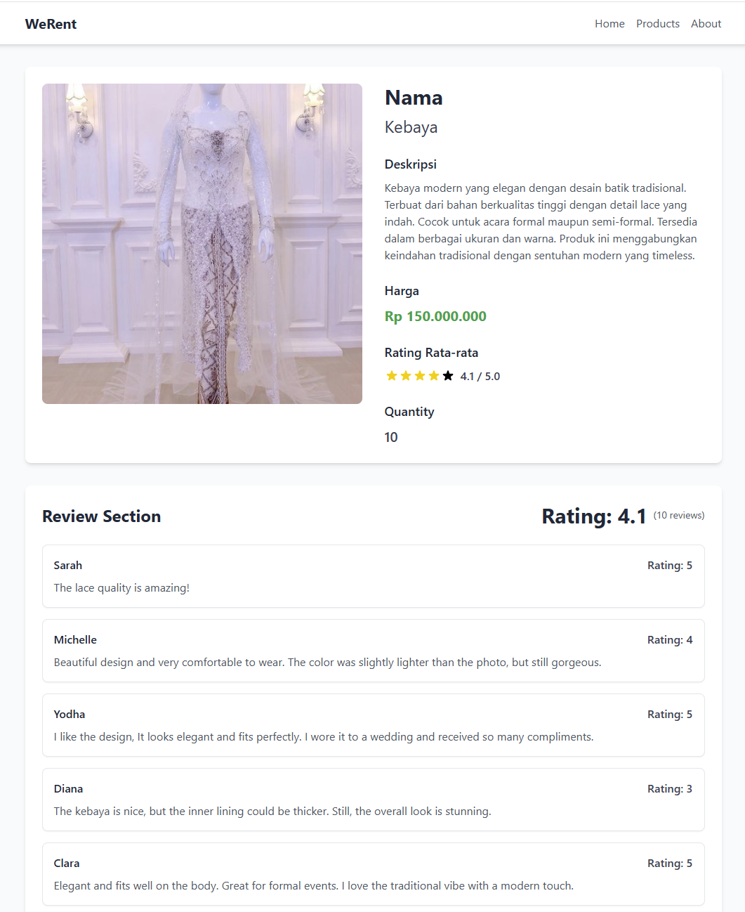 WeRent - Product Requirement Document Implementation